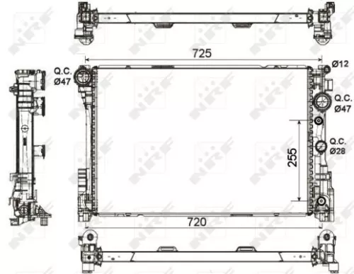 NRF Radiator, engine cooling (53140)