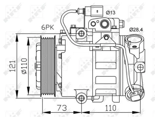 NRF Compressor, air conditioning (32225)