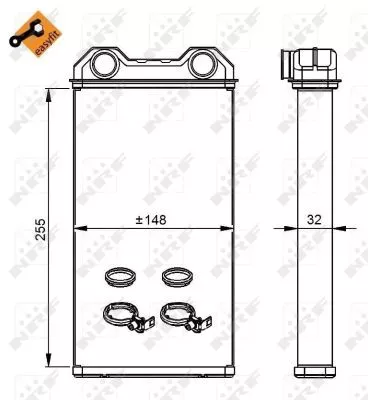 NRF Heat Exchanger, interior heating (54300)