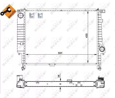 NRF Radiator, engine cooling (509558)