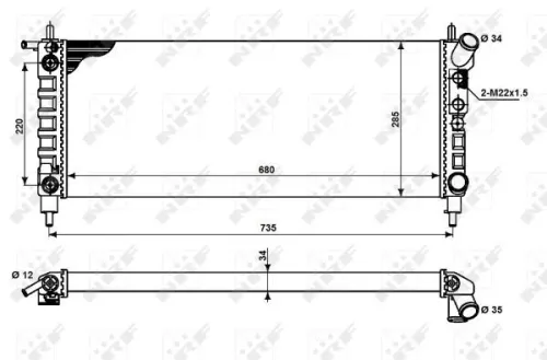 NRF Radiator, engine cooling (50242)