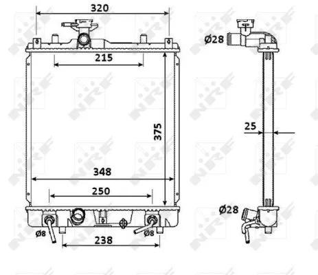 NRF Radiator, engine cooling (53927)