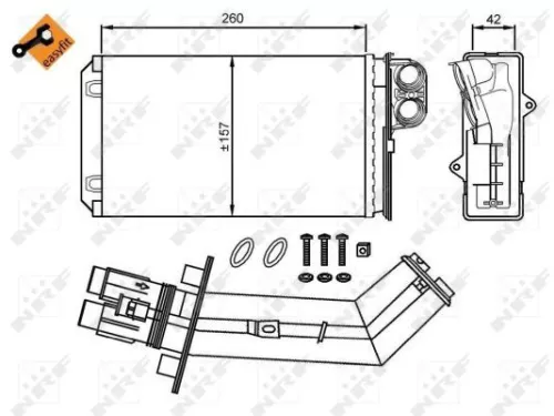 NRF Heat Exchanger, interior heating (54280)