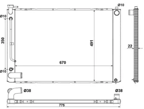 NRF Radiator, engine cooling (53974)
