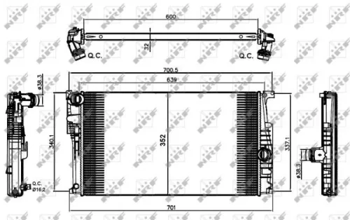 NRF Radiator, engine cooling (58411)