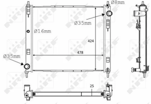 NRF Radiator, engine cooling (58231)