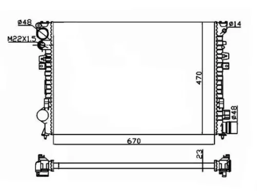 NRF Radiator, engine cooling (58958A)
