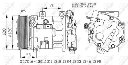 NRF Compressor, air conditioning (32682)