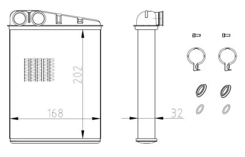 NRF Heat Exchanger, interior heating (54410)