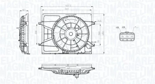 MAGNETI MARELLI Fan, engine cooling (069422796010)