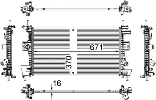 Radiator, engine cooling