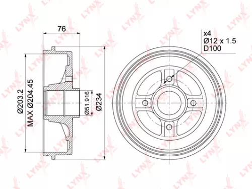 LYNXAUTO Brake drum (203x50,5) (BM-1003)