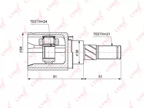 LYNXAUTO CV-Joint, inner (CI-3702)