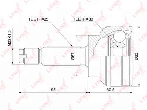 LYNXAUTO CV-Joint, outer (CO-3862)