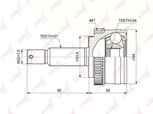 LYNXAUTO CV-Joint, outer (CO-3866A)