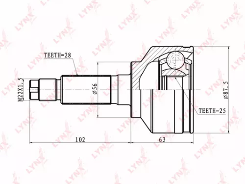 LYNXAUTO CV-Joint, outer (CO-4408)