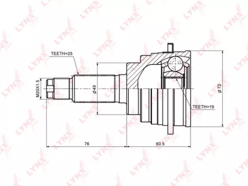 LYNXAUTO CV-Joint, outer (CO-7328)