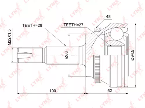 LYNXAUTO CV-Joint, outer (CO-7585A)