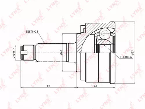 LYNXAUTO CV-Joint, outer (CO-7800)