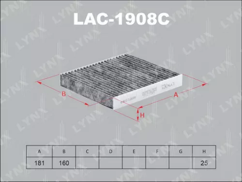 Cabin filter, carbon