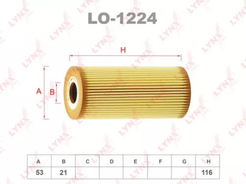 LYNXAUTO Oil filter (insert) (LO-1224)