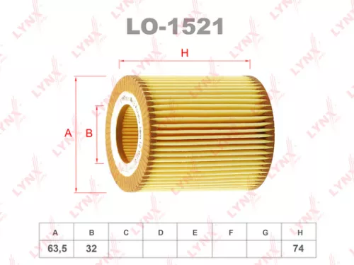 LYNXAUTO Oil filter (insert) (LO-1521)