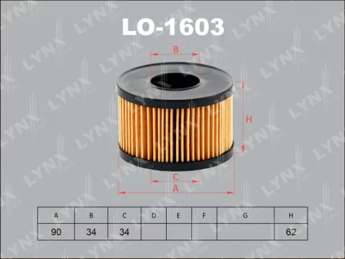 LYNXAUTO Oil filter (insert) (LO-1603)