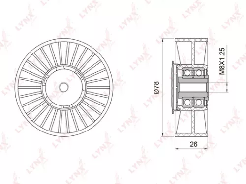 Tension pulley, poly v-belt