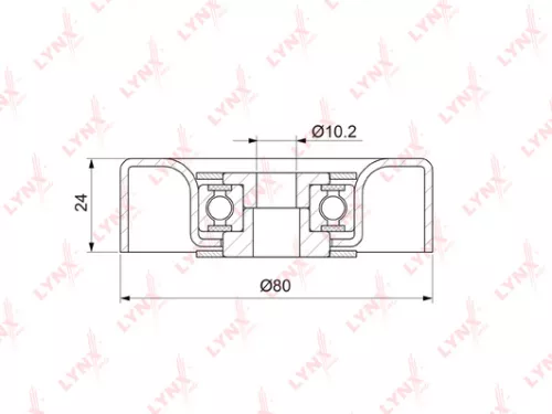 Tension pulley, poly v-belt