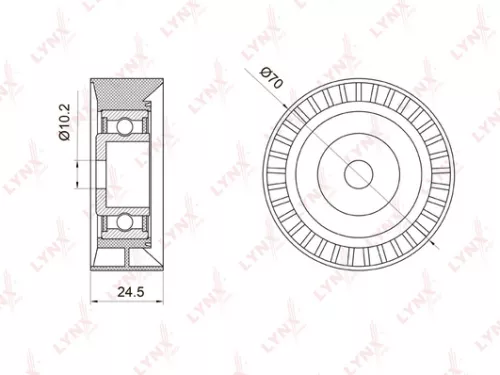 Deflection/Guide pulley, poly v-belt