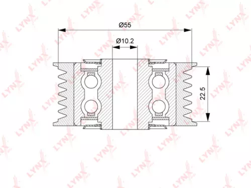 Deflection/Guide pulley, poly v-belt