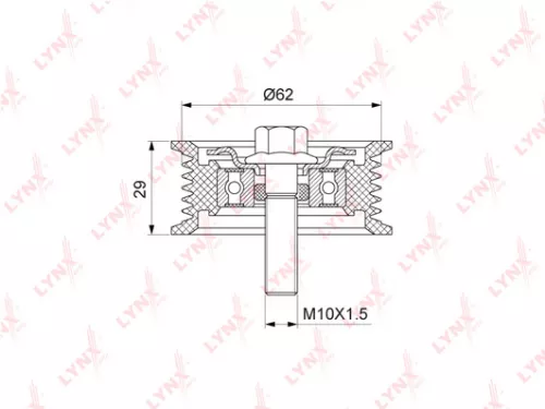 Deflection/Guide pulley, poly v-belt