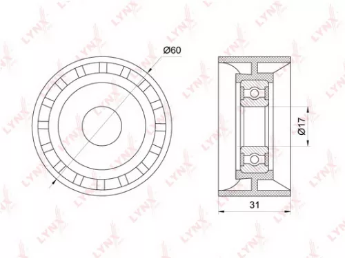 Deflection/Guide pulley, poly v-belt