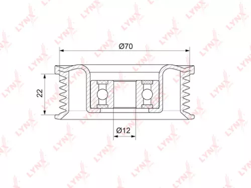 Deflection/Guide pulley, poly v-belt