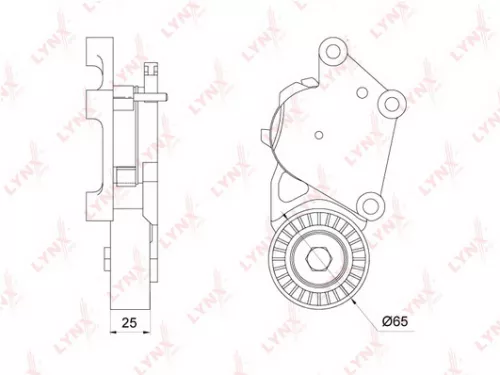 Belt tensioner, poly v-belt