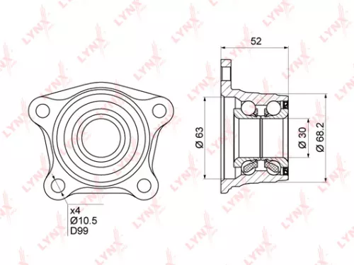 LYNXAUTO Wheel bearing, rear (WB-1022)