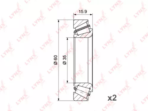 LYNXAUTO Wheel bearing, front (WB-1245)