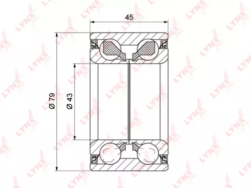 LYNXAUTO Wheel bearing, rear (WB-1272)